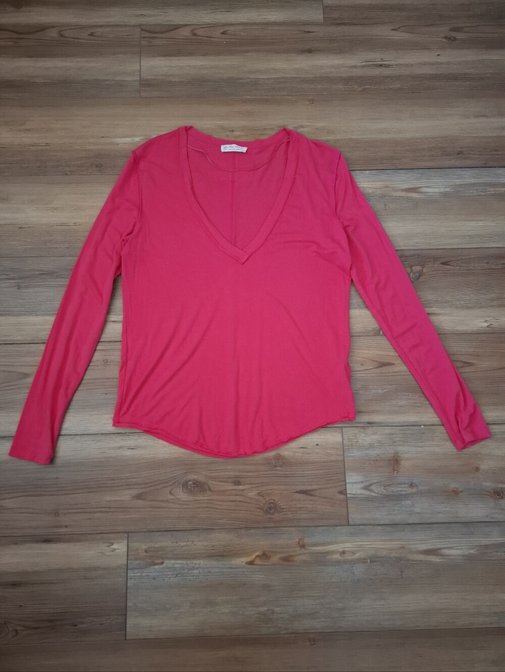 We The Free Fresh & Clean Long Sleeve Top Women's L Hot Pink